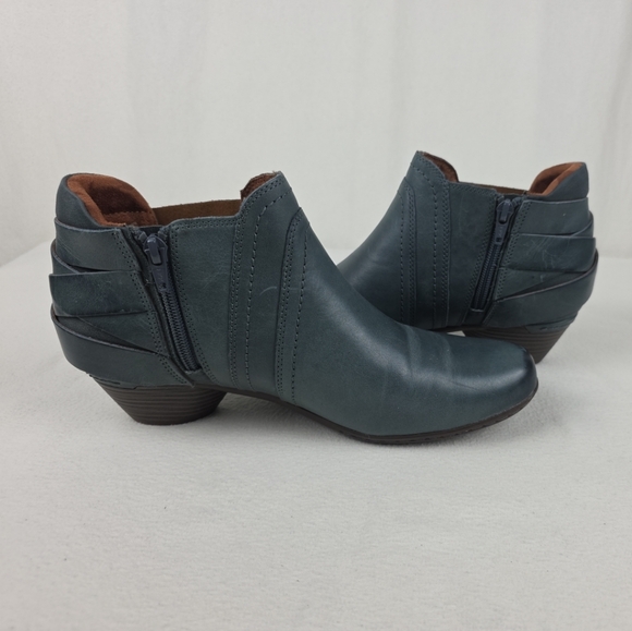 Cobb Hill Leather Ankle Booties Boots Womens 10 Blue Gray - Picture 10 of 15